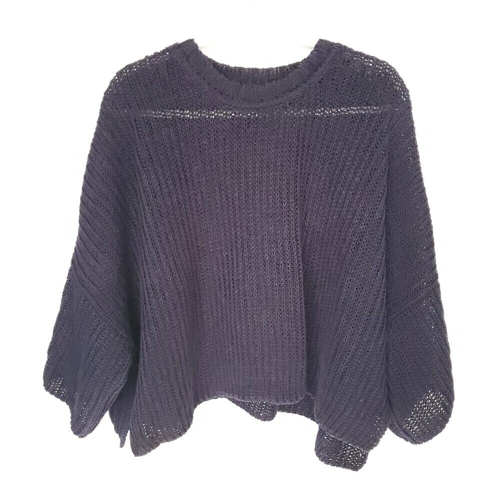 Vintage Eskandar Knit 100% Linen Sweater Womens Large Blue see through Lagenlook - Picture 6 of 16